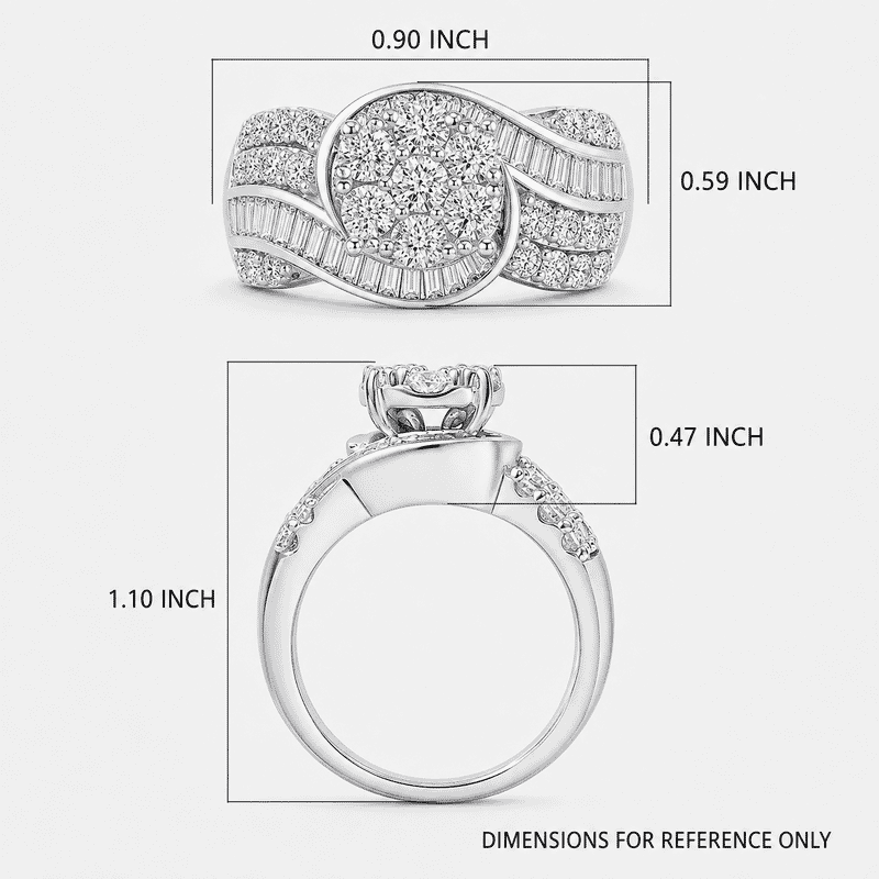 Luxuriant Lab Grown Diamond G-H SI 2.00 ctw Infinity Spark Ring in Rhodium Over Sterling Silver (Size 10.0)