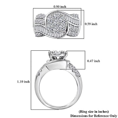 Luxuriant Lab Grown Diamond G-H SI 2.00 ctw Infinity Spark Ring in Rhodium Over Sterling Silver (Size 10.0)