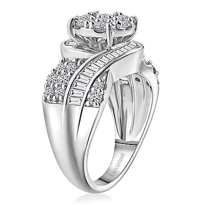 Luxuriant Lab Grown Diamond G-H SI 2.00 ctw Infinity Spark Ring in Rhodium Over Sterling Silver (Size 10.0)