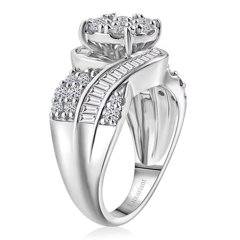 Luxuriant Lab Grown Diamond G-H SI 2.00 ctw Infinity Spark Ring in Rhodium Over Sterling Silver (Size 10.0)