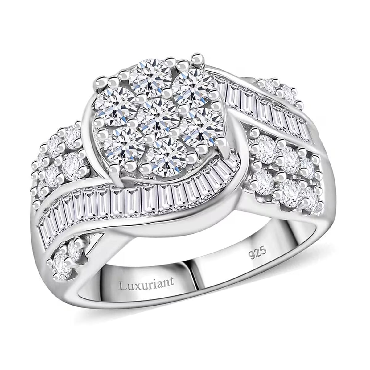 Luxuriant Lab Grown Diamond SI 2.00 ctw Ring in Rhodium Over Sterling Silver (Size 6.0) image number 0