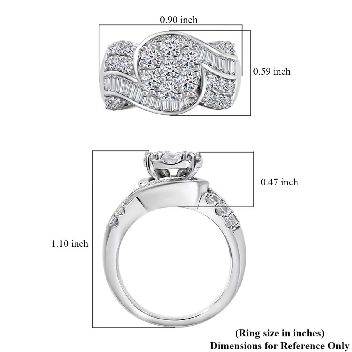 Luxuriant Lab Grown Diamond SI 2.00 ctw Ring in Rhodium Over Sterling Silver (Size 6.0) image number 8