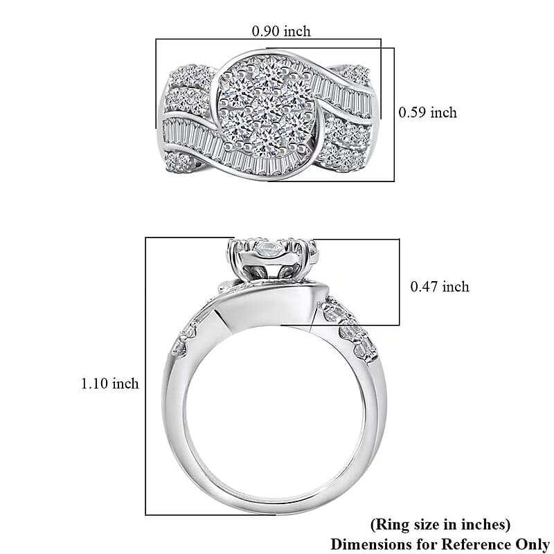 Luxuriant Lab Grown Diamond G-H SI 2.00 ctw Infinity Spark Ring in Rhodium Over Sterling Silver (Size 7.0)