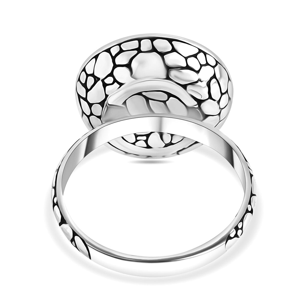 Bali Legacy Moissanite 4.50 ctw Pebble Texture Ring in Sterling Silver (Size 6.0) image number 4