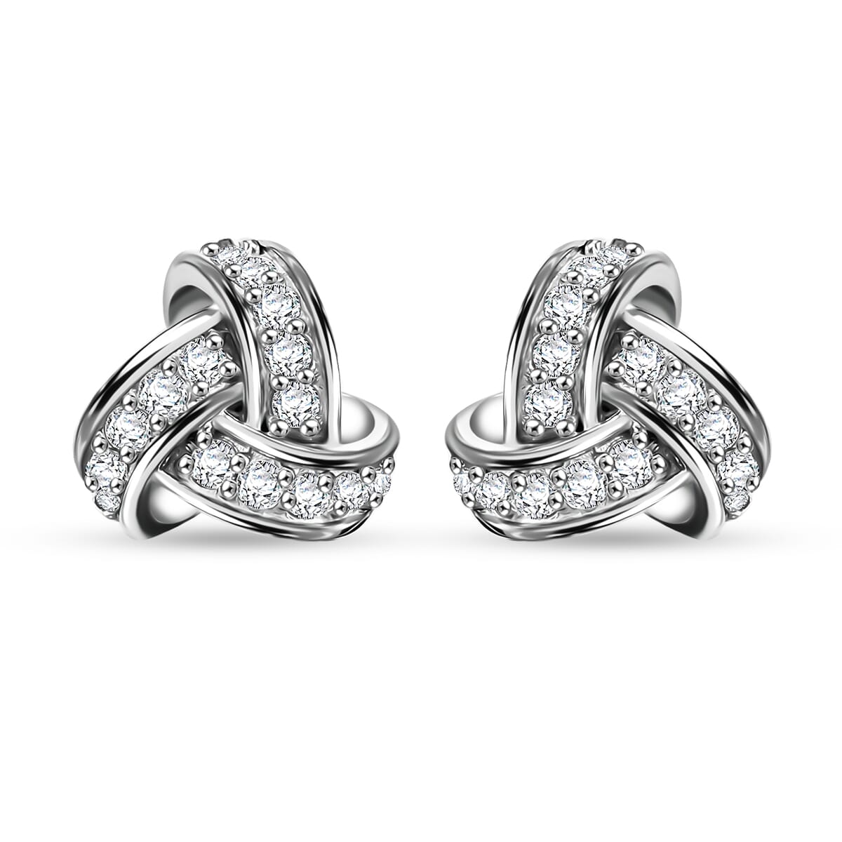 J Francis Embellished with Zirconia by Swarovski Earrings in Rhodium Over Sterling Silver 0.70 ctw image number 0