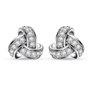 J Francis Embellished with Zirconia by Swarovski 0.70 ctw Earrings in Rhodium Over Sterling Silver