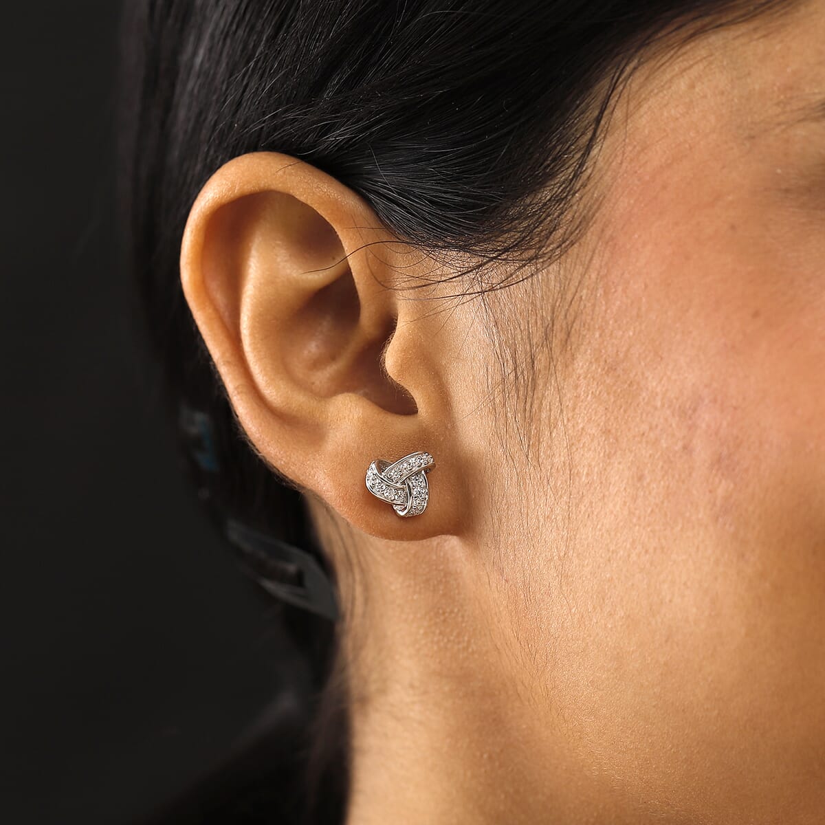 J Francis Embellished with Zirconia by Swarovski Earrings in Rhodium Over Sterling Silver 0.70 ctw image number 2