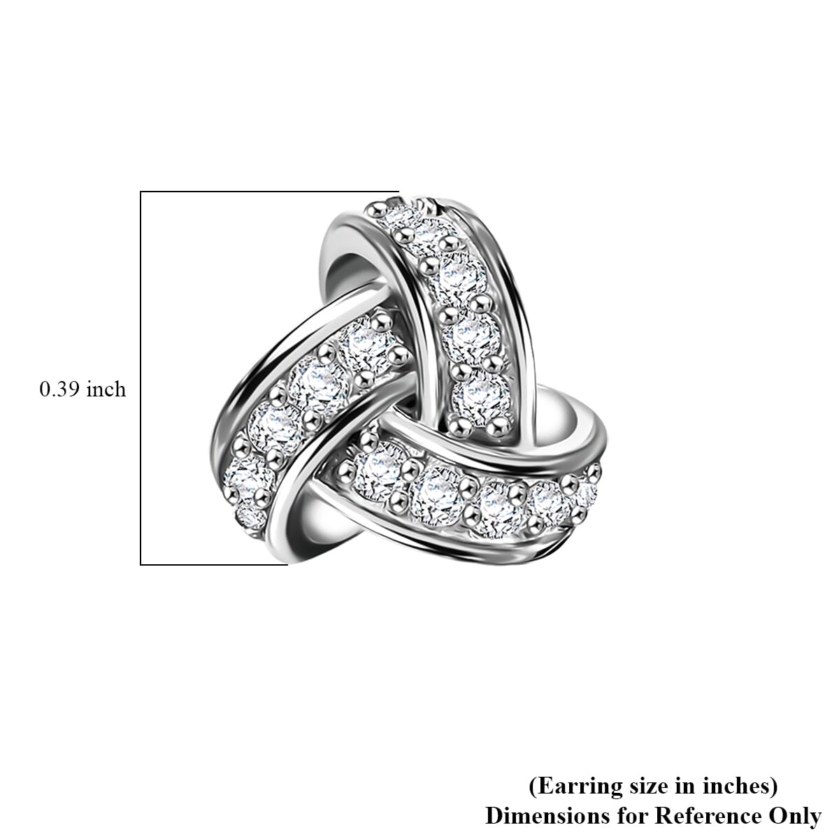 J Francis Embellished with Zirconia by Swarovski Earrings in Rhodium Over Sterling Silver 0.70 ctw image number 4