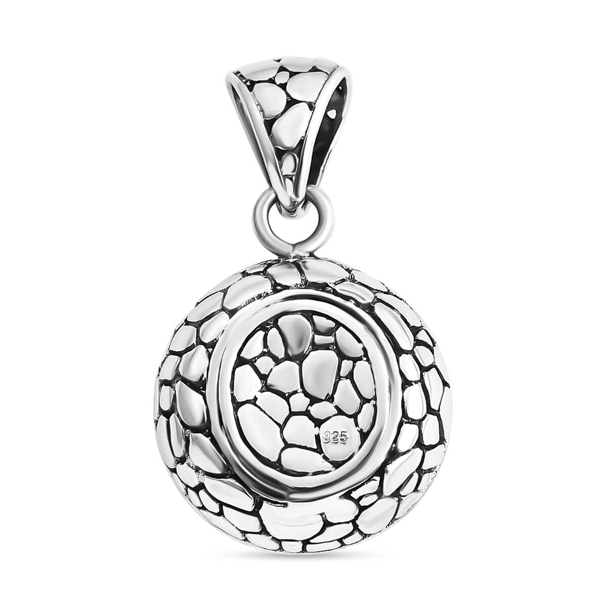 Bali Legacy Moissanite 4.50 ctw Pebble Texture Pendent in Sterling Silver image number 4