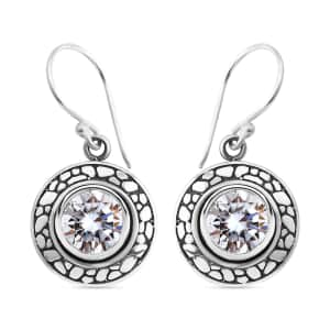 Bali Legacy Moissanite 3.50 ctw Pebble Texture Earring in Sterling Silver