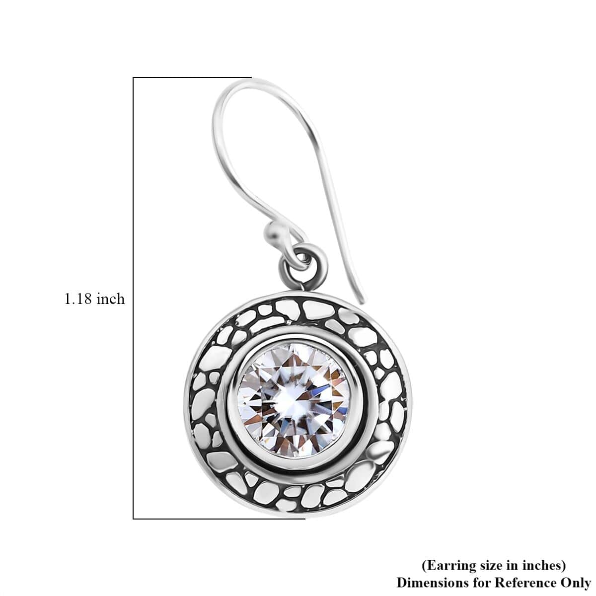 Bali Legacy Moissanite 3.50 ctw Pebble Texture Earring in Sterling Silver image number 2