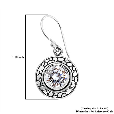 Bali Legacy Moissanite 3.50 ctw Pebble Texture Earrings in Sterling Silver