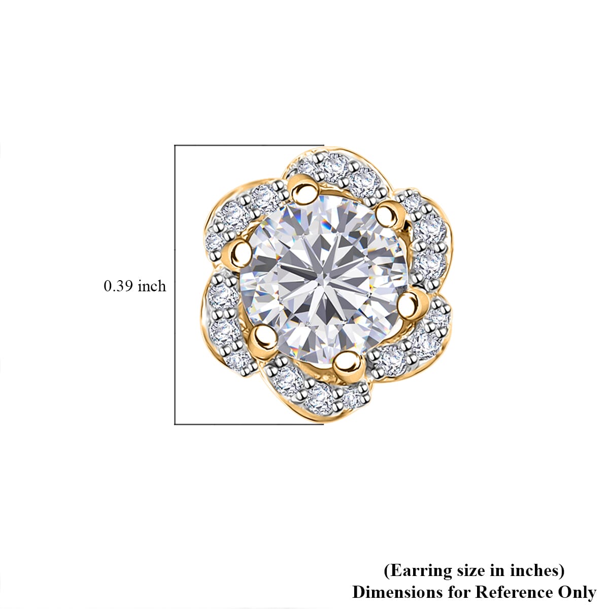 J Francis Embellished with 120 Facet Zirconia by Swarovski 3.85 ctw Swirl Earrings in 18K Vermeil Yellow Gold Over Sterling Silver image number 4