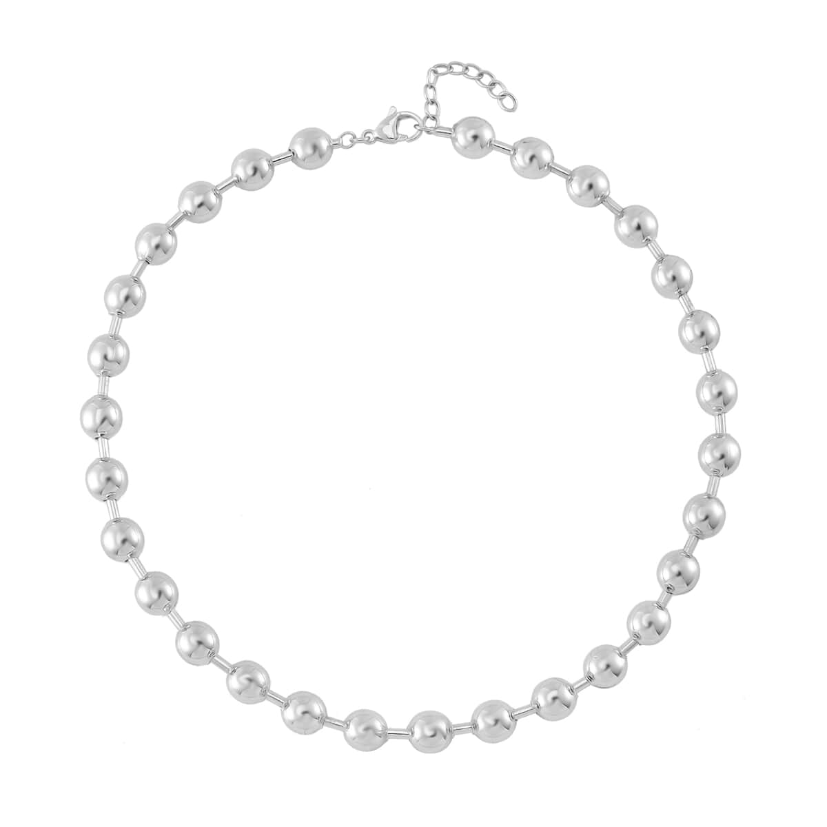 Beaded Necklace in Silvertone 18-20 Inches image number 2