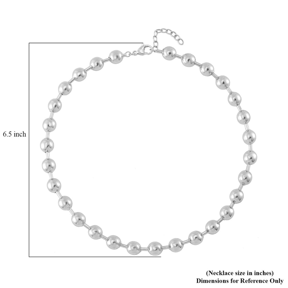 Beaded Necklace in Silvertone 18-20 Inches image number 4