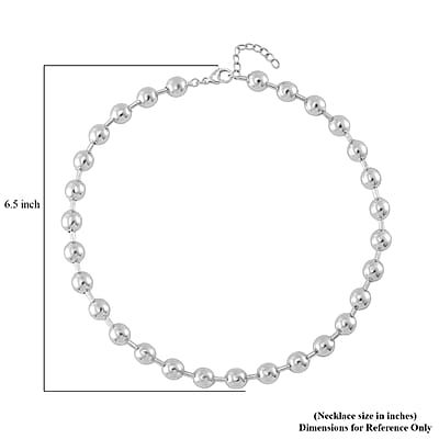 Beaded Necklace in Silvertone 18-20 Inches