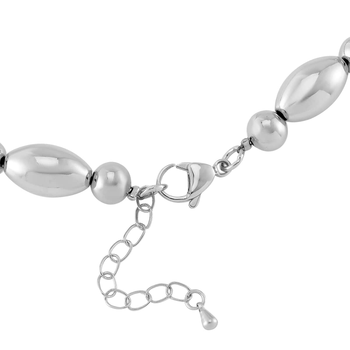 Oval and Round Shape Necklace in Silvertone 18-20 Inches image number 3