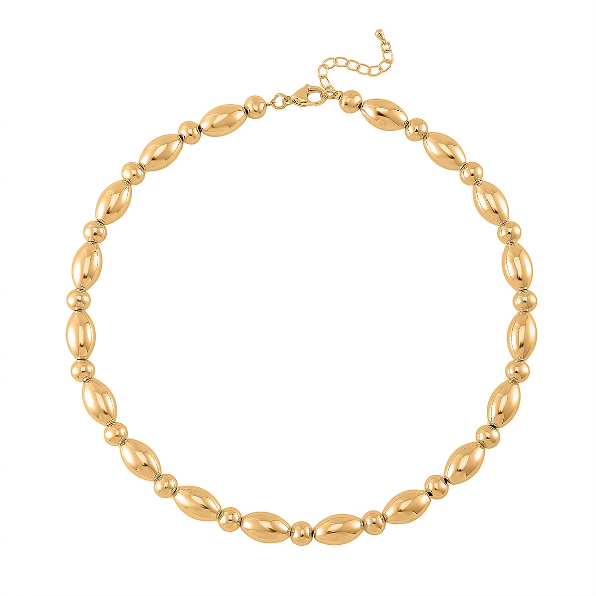 Oval and Round Shape Necklace in Goldtone 18-20 Inches image number 2