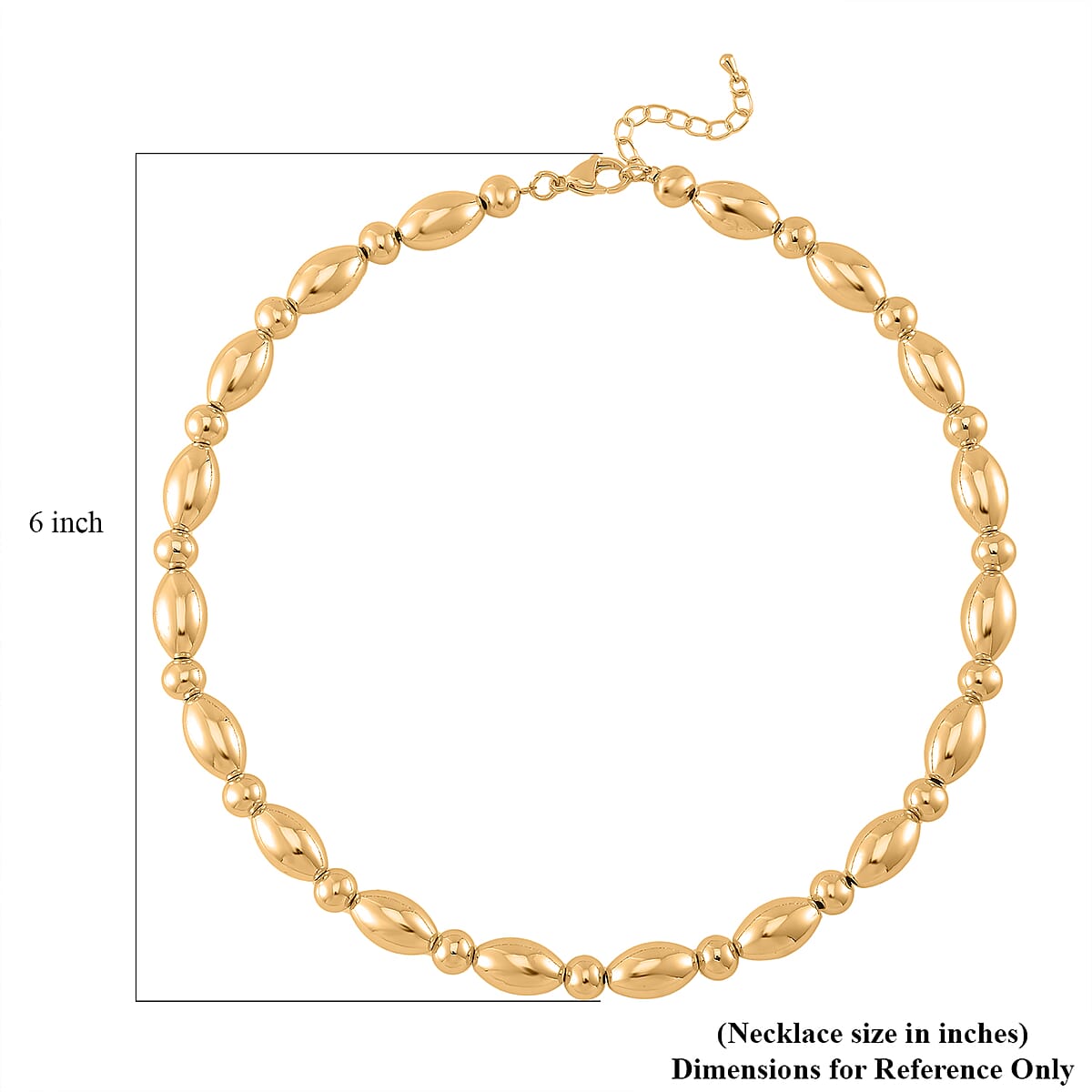 Oval and Round Shape Necklace in Goldtone 18-20 Inches image number 4