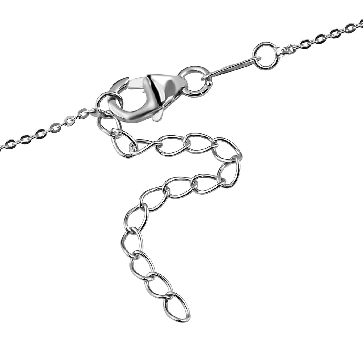 J Francis Embellished with Lumin Green Crystal by Swarovski Necklace (18 Inches) in Rhodium Over Sterling Silver 17.40 ctw image number 4