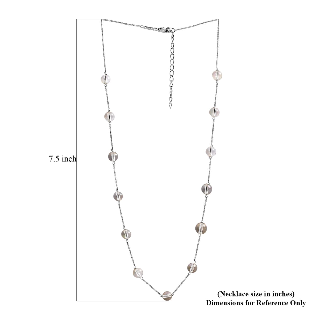 J Francis Embellished with Lumin Green Crystal by Swarovski Necklace (18 Inches) in Rhodium Over Sterling Silver 17.40 ctw image number 5