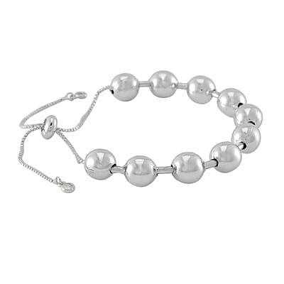 Beaded Bracelet in Silvertone (6.0-9.0In)