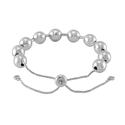 Beaded Bracelet in Silvertone (6.0-9.0In)