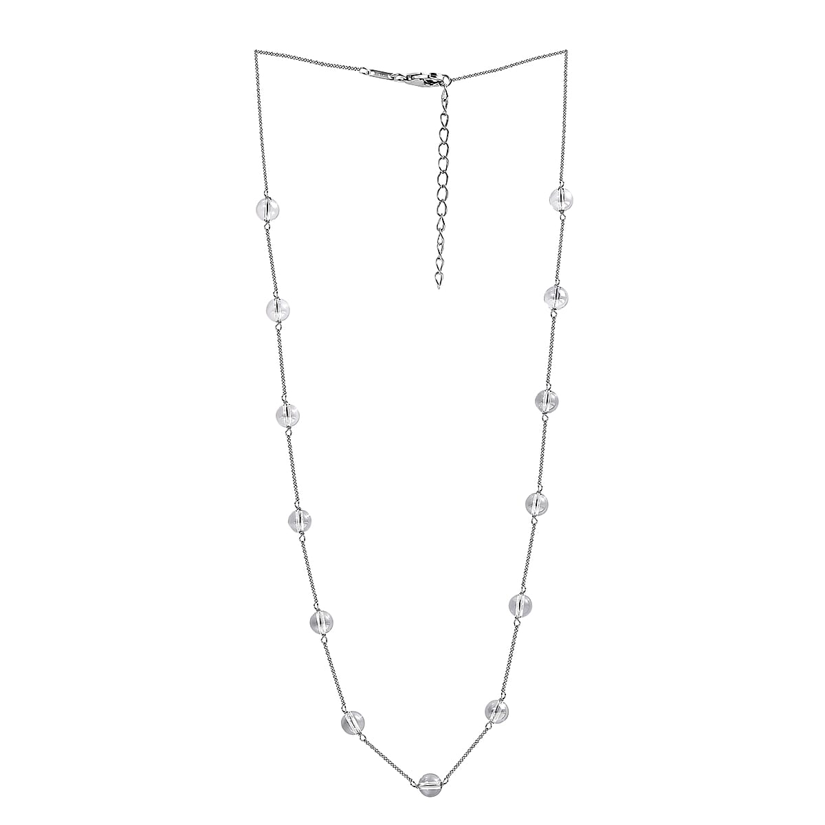 J Francis Embellished with Blue Shade Crystal by Swarovski Whispers of Light Necklace (18 Inches) in Rhodium Over Sterling Silver 17.40 ctw image number 3
