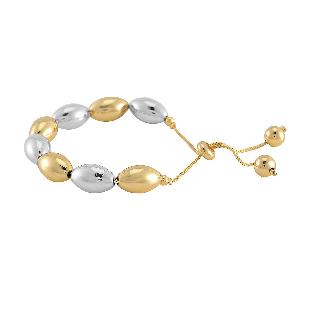 Oval Shape Beaded Bracelet in Dualtone (6.0-9.0In) image number 2