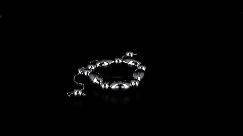 Round and Oval Beaded Bracelet in Silvertone (6.0-9.0In)
