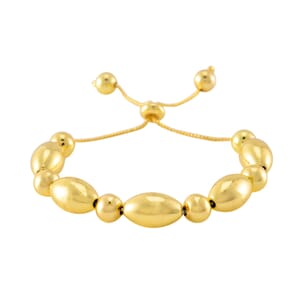 Value Buy Round and Oval Beaded Bolo Bracelet in Goldtone (6.0-9.0In)
