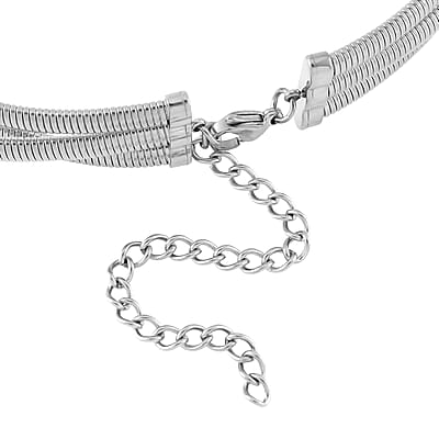Triple Strand Choker Necklace in Stainless Steel 16-20 Inches