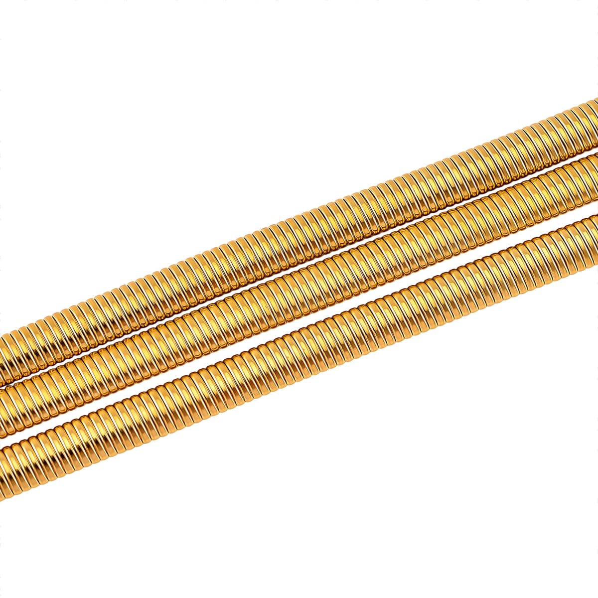 Triple Strand Choker Necklace in ION Plated YG Stainless Steel 16-20 Inches image number 3