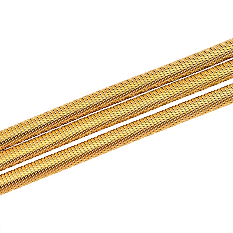 Triple Strand Choker Necklace in ION Plated YG Stainless Steel 16-20 Inches