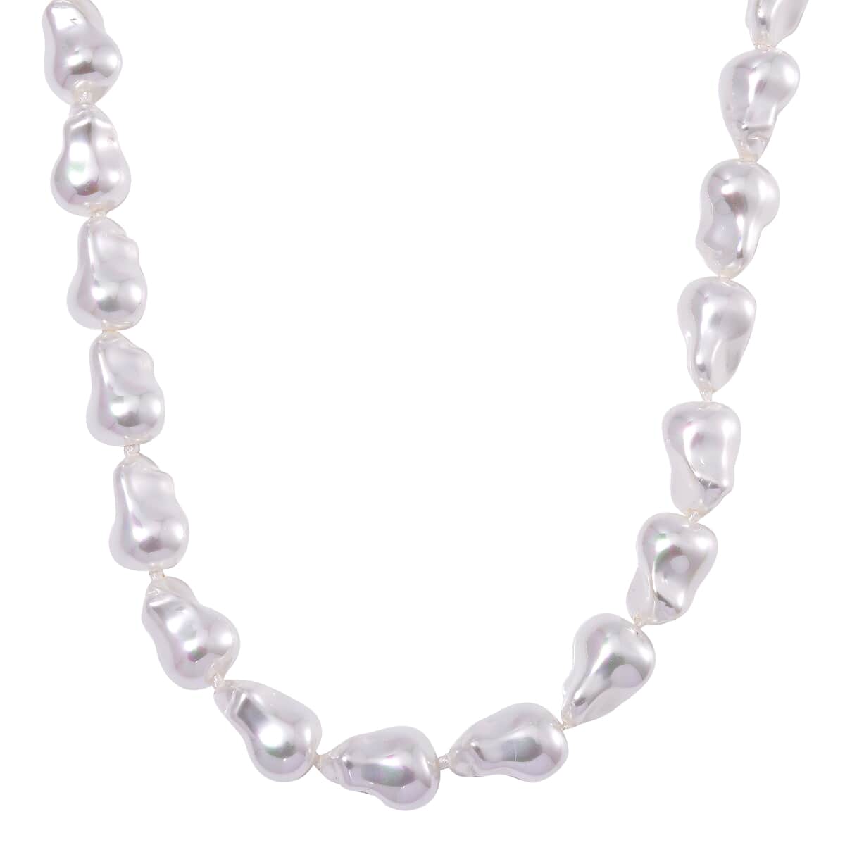 Doorbuster White Shell Pearl Necklace (20 Inches) in Stainless Steel image number 0