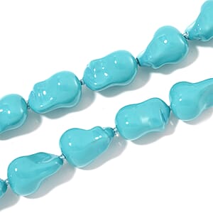 Sleeping Beauty Color Shell Pearl Necklace 20 Inches in Stainless Steel