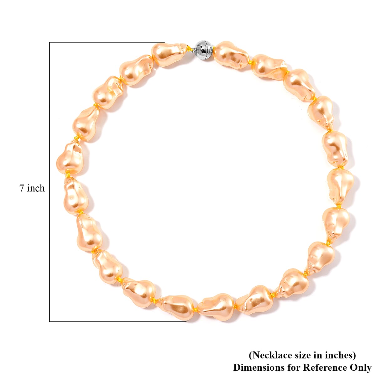 Golden Shell Pearl Necklace 20 Inches in Stainless Steel image number 5