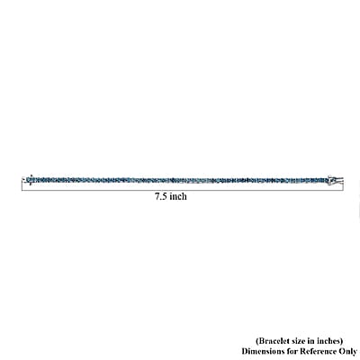 Luxuriant Lab Grown Blue Diamond (IR) VS 5.00 ctw Bracelet in Rhodium Over Sterling Silver (7.25 In)