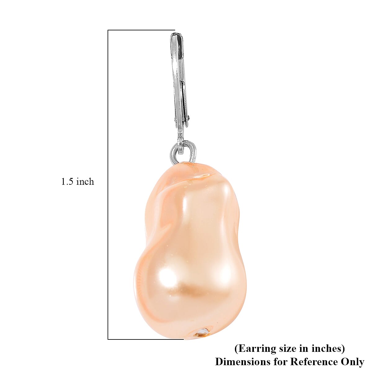 Golden Shell Pearl Lever Back Earrings in Stainless Steel image number 4