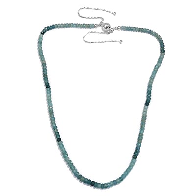 Grandidierite Beaded 90 ctw Necklace 18 Inches in Sterling Silver
