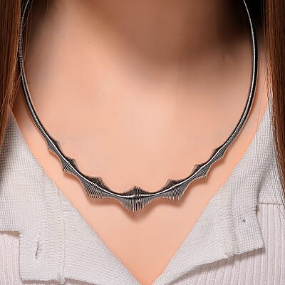 Sonic Wave Necklace in Stainless Steel 20-22 Inches