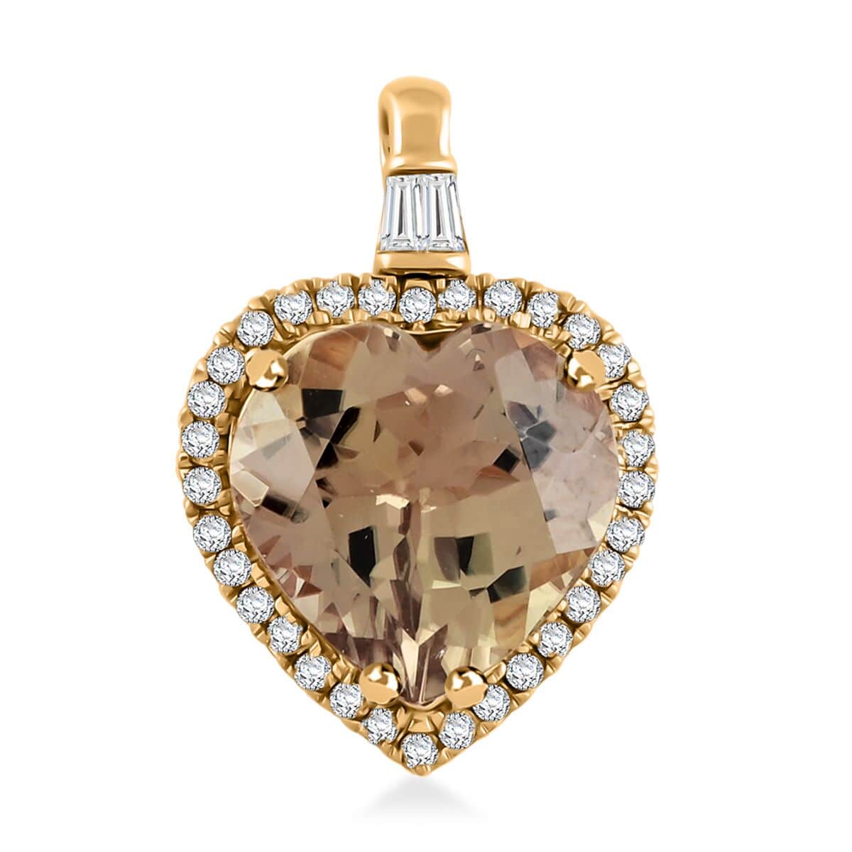 Certified & Appraised Luxoro AAA Turkizite and G-H, I2 Diamond 7.05 ctw Pendant in 14K Yellow Gold image number 0