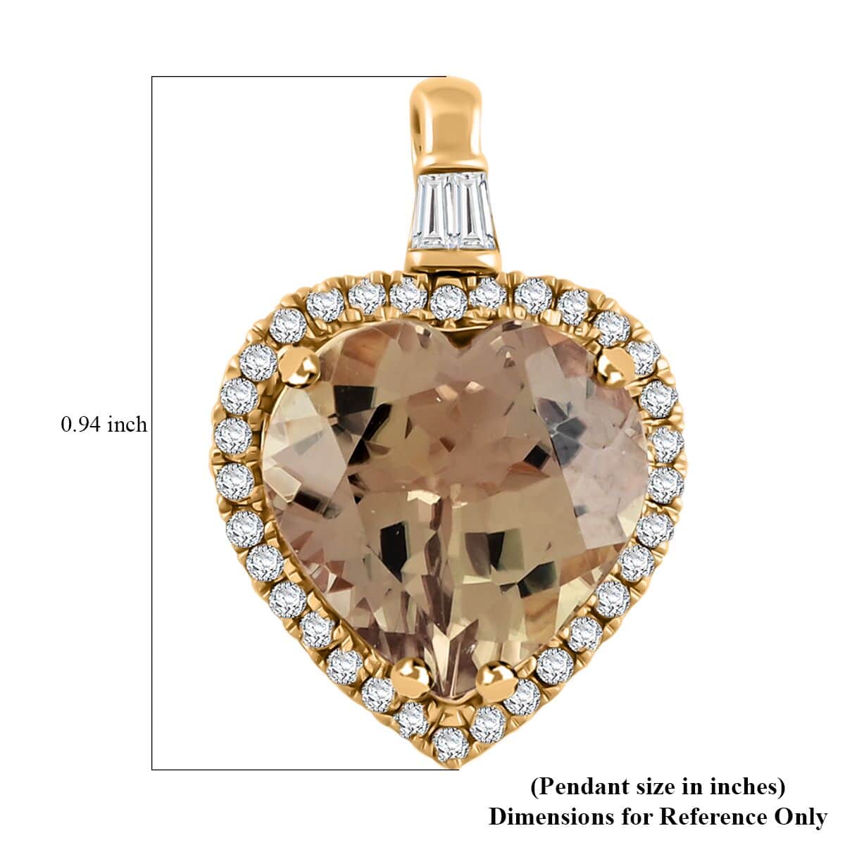 Certified & Appraised Luxoro AAA Turkizite and G-H, I2 Diamond 7.05 ctw Pendant in 14K Yellow Gold image number 4