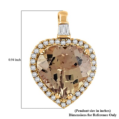 Certified & Appraised Luxoro AAA Turkizite and G-H, I2 Diamond 7.05 ctw Pendant without Chain in 14K Yellow Gold