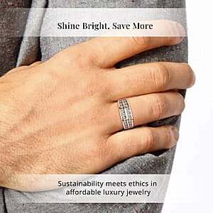 Luxuriant Lab Grown Diamond SI 2.00 ctw Men's Ring in 18K Vermeil Yellow Gold Over Sterling Silver (Size 10.0) (Del. in 12-15 Days)