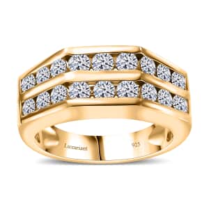 Luxuriant Lab Grown Diamond SI 2.00 ctw Men's Ring in 18K Vermeil Yellow Gold Over Sterling Silver (Size 11.0)