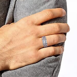 Luxuriant Lab Grown Diamond SI 2.00 ctw Men's Ring in Rhodium Over Sterling Silver (Size 12.0) (Del. in 12-15 Days)