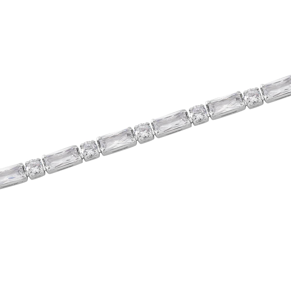 Doorbuster Simulated Diamond 50.00 ctw Tennis Necklace in Silvertone 20 Inches image number 3