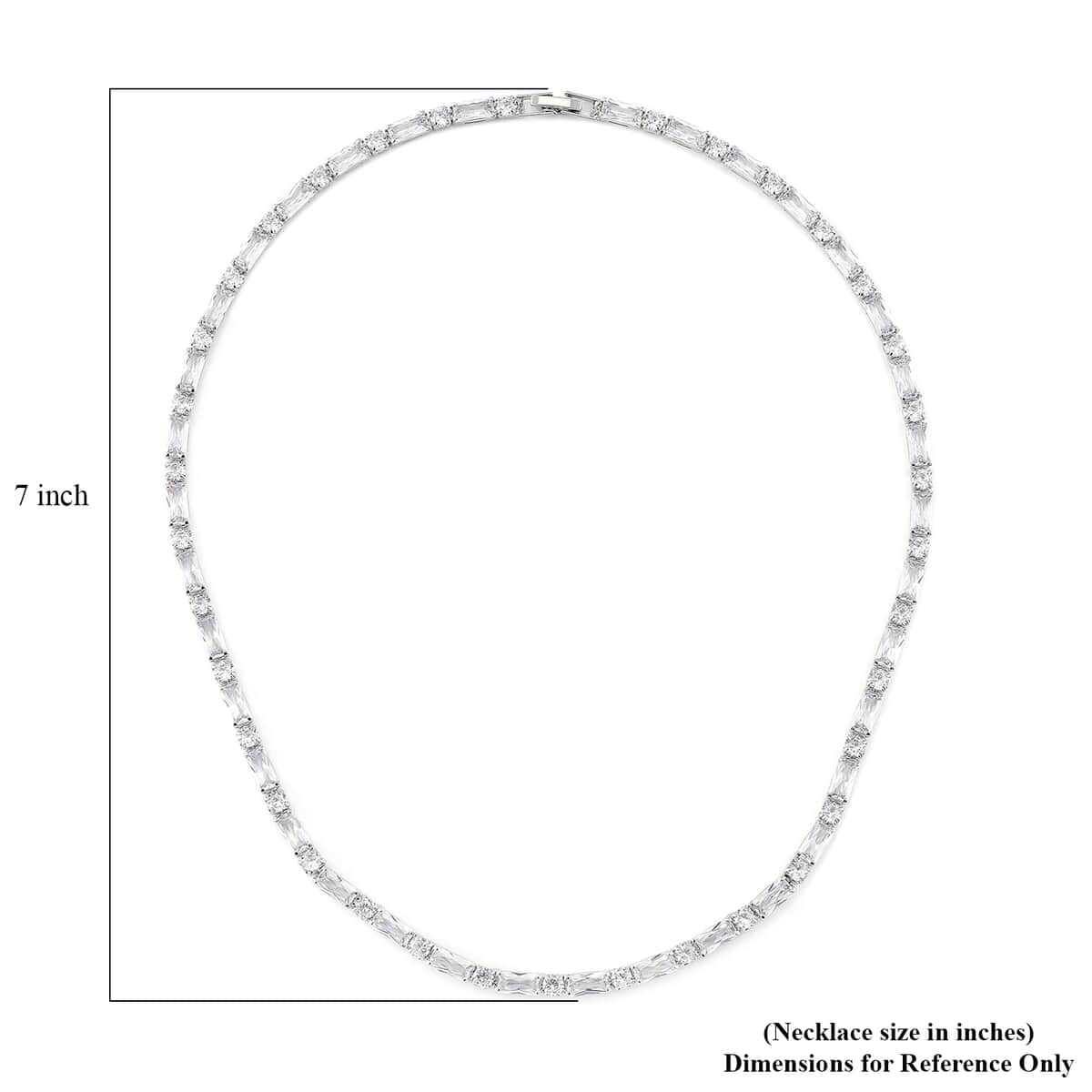 Doorbuster Simulated Diamond 50.00 ctw Tennis Necklace in Silvertone 20 Inches image number 5