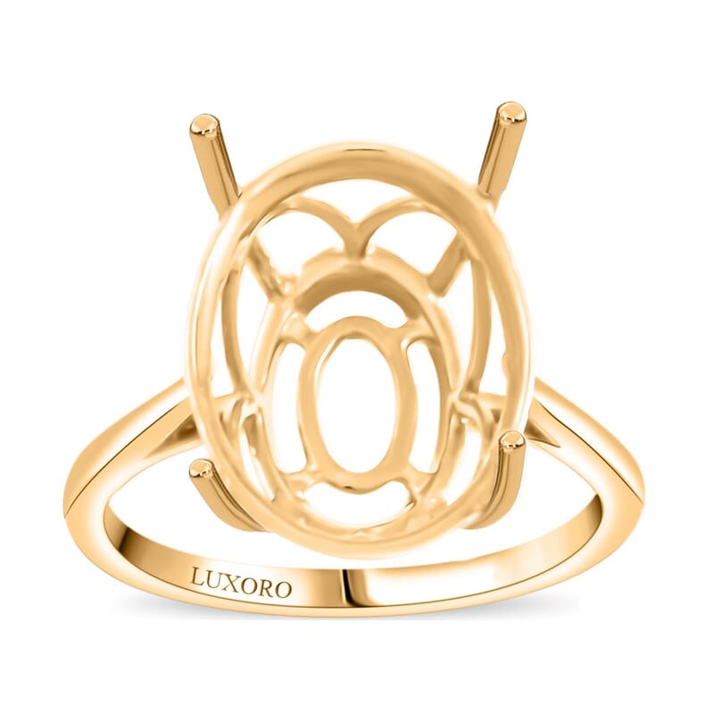 Luxoro 10K Yellow Gold Mounting Ring (Size 7.0) (Ovl 16x12 mm) (2.65 g)